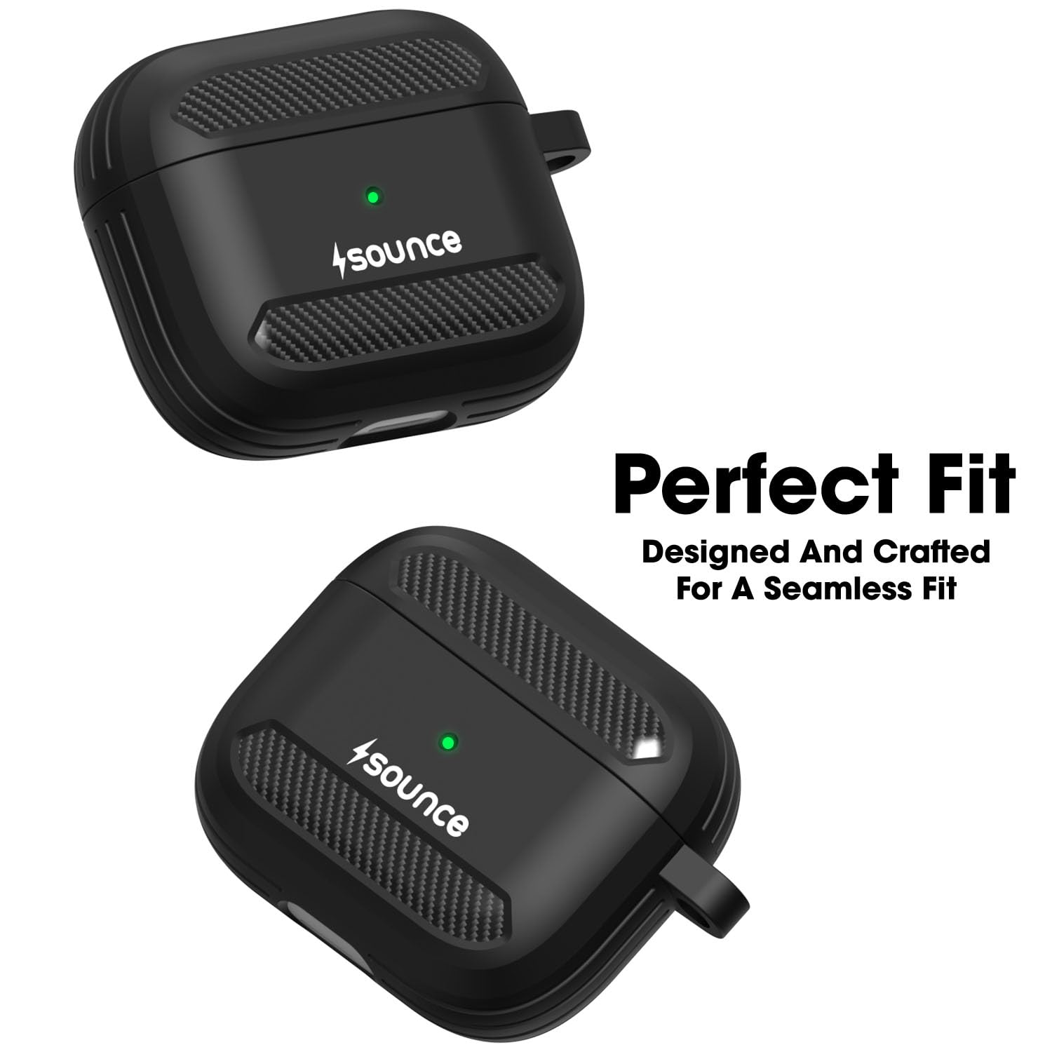 Sounce Tough Case Compatible with Airpods 3 Case with Carabiner